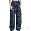 Lose Baggy 6 Taschen -Frachtjeans